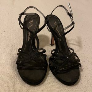 Nina black with rhinestone detail heels in size 8